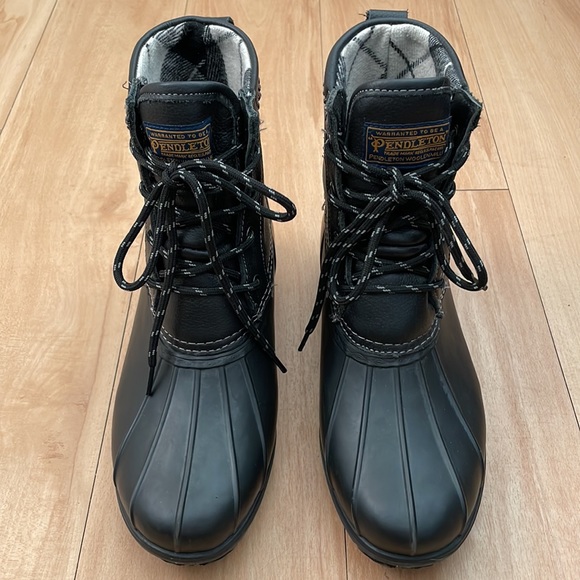 Pendleton Leather Upper Short Duck Boot Brown 9 - Picture 2 of 10